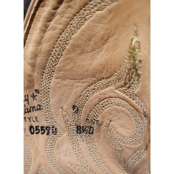 Vintage Tony Lama Light Brown Ostrich Quill Leather Cowboy Boots 8.5 D - Picture 10 of 11